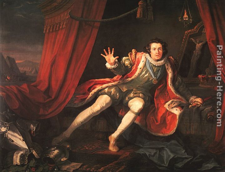 David Garrick as Richard III painting - William Hogarth David Garrick as Richard III art painting